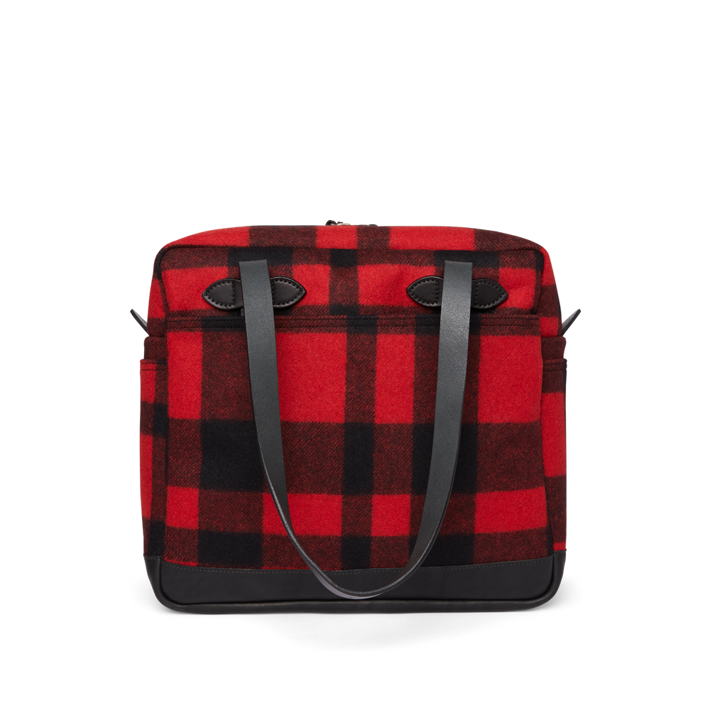 Alternate view of the Filson Mackinaw Wool Tote Bag - Red / Black Plaid
