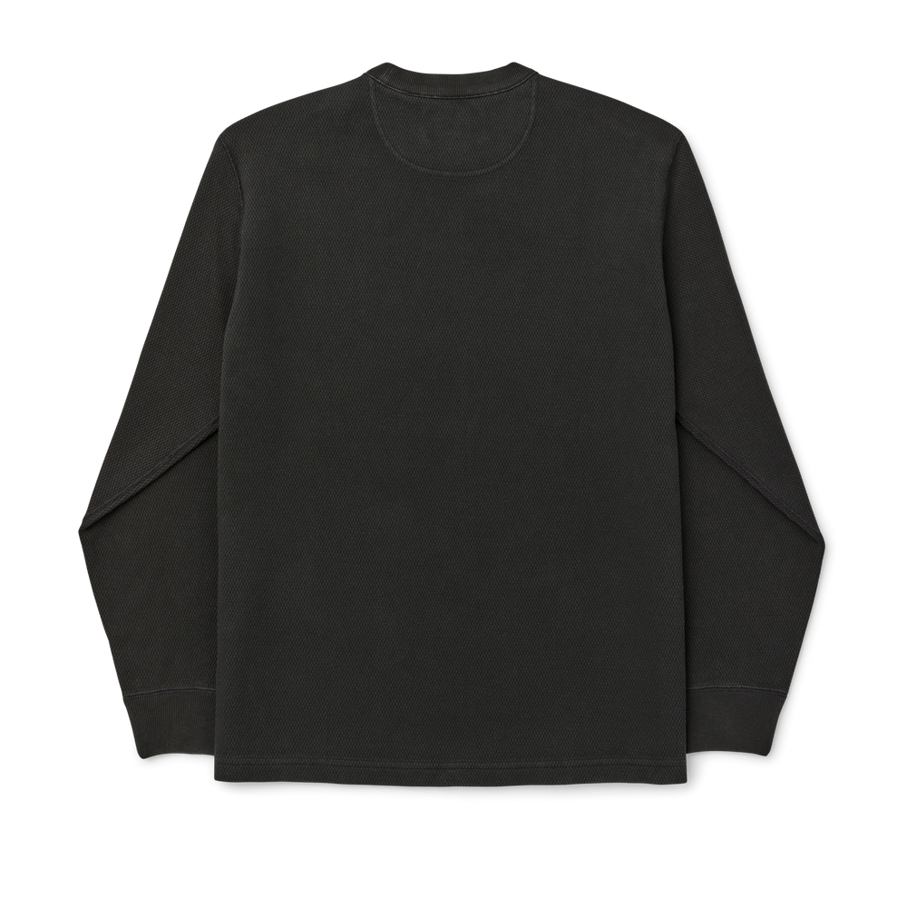Alternate view of the Filson Waffle Knit Graphic Thermal Crewneck - Faded Black/ Stag