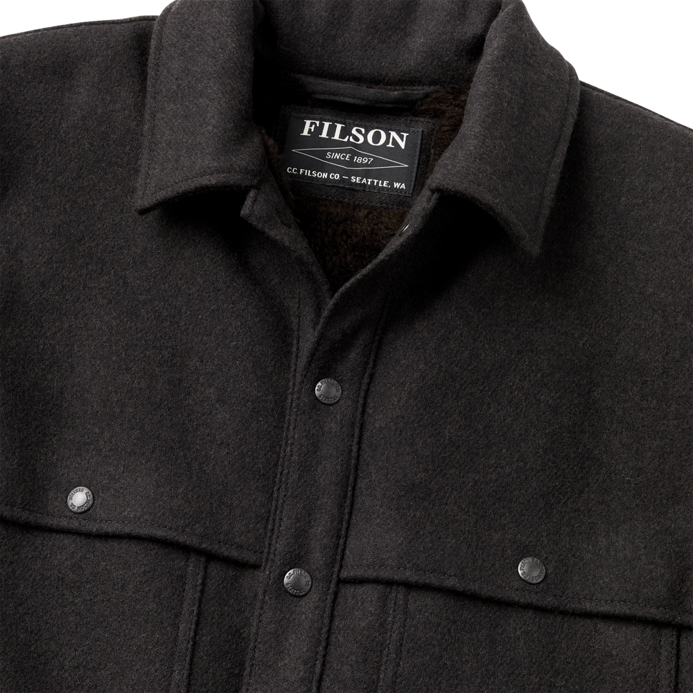Alternate view of the Filson Lined Wool Cape Coat - Brown/black Twill