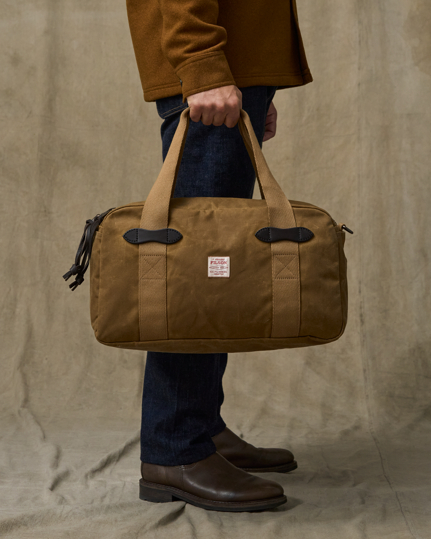 Small Tin Cloth Duffle Bag - Dark Tan