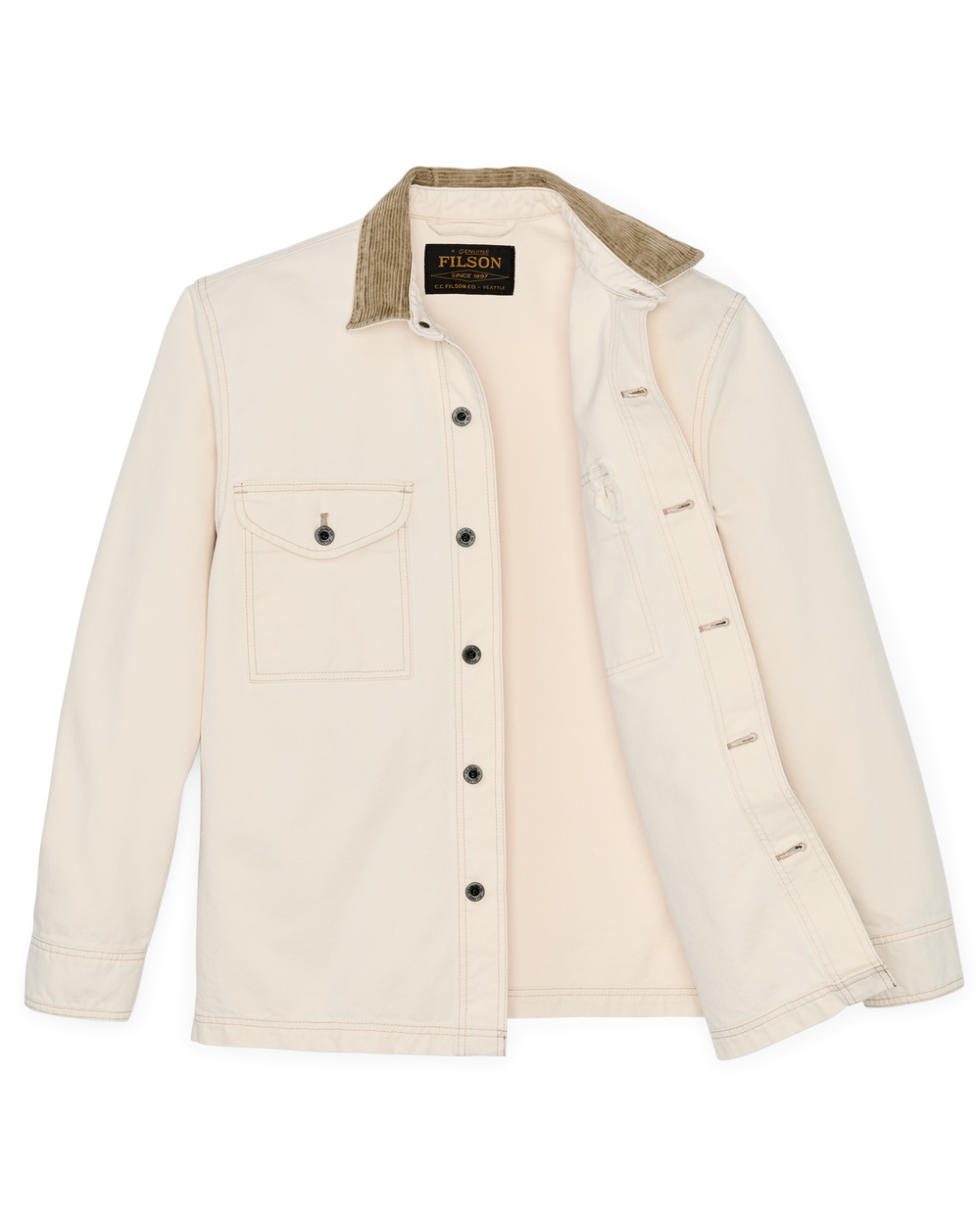 Alternate view of the Filson Rustic Canvas Jac-shirt - Natural Seed