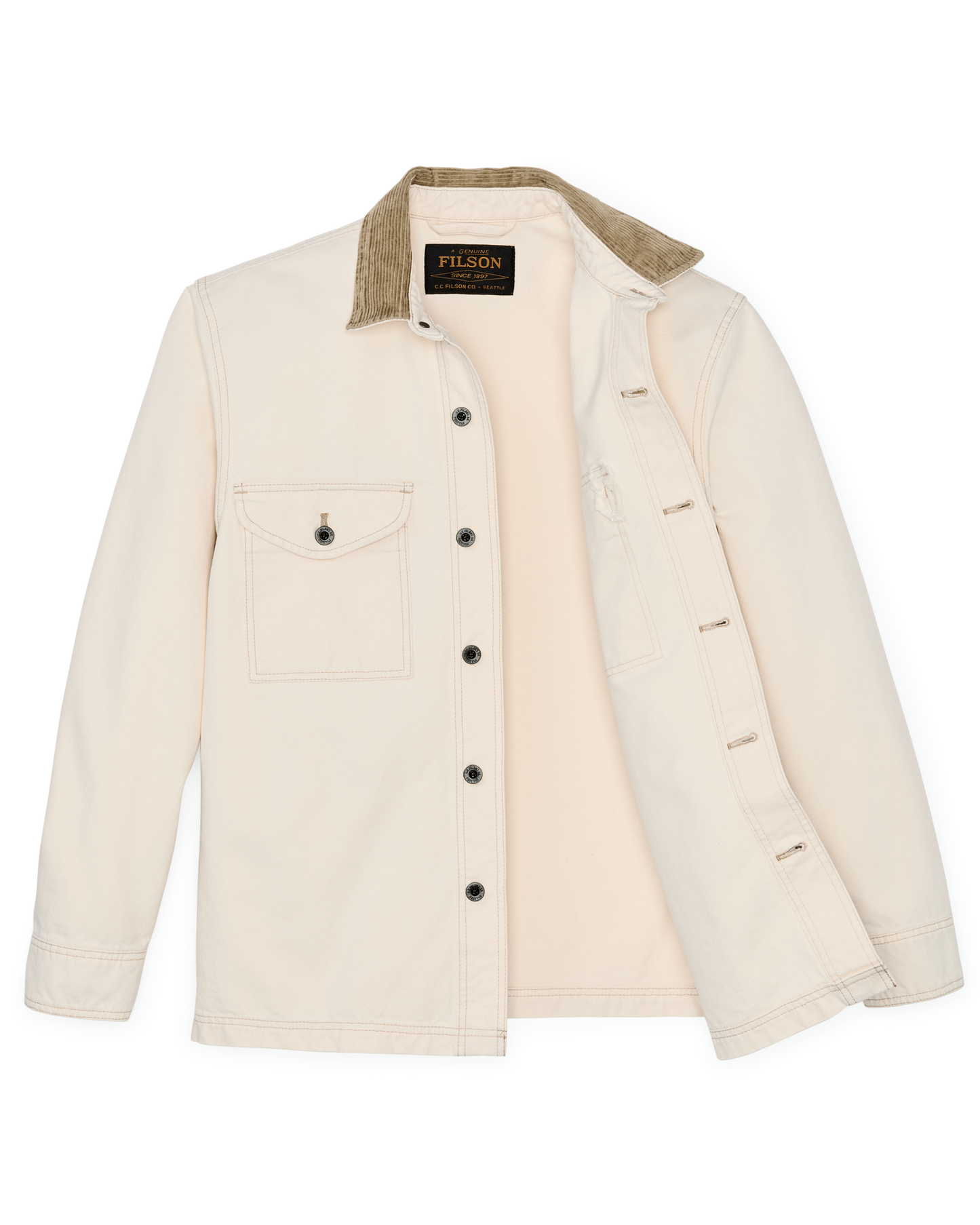 Alternate view of the Filson Rustic Canvas Jac-shirt - Natural Seed