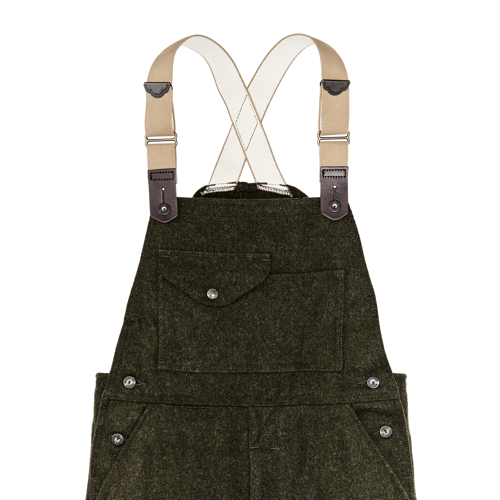 Alternate view of the Filson Mackinaw Wool Bibs - Forest Green