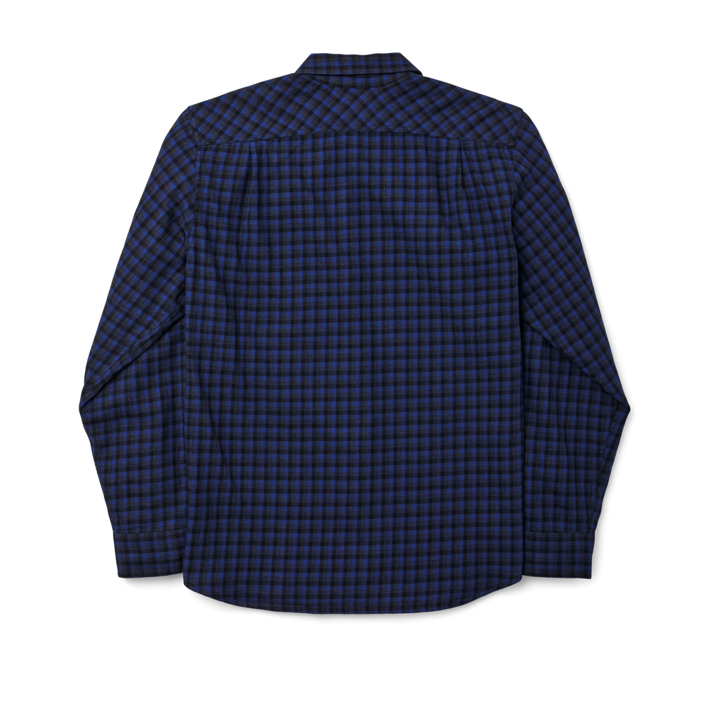 Alternate view of the Filson Scout Shirt - Cobalt/black/heather Gray Plaid