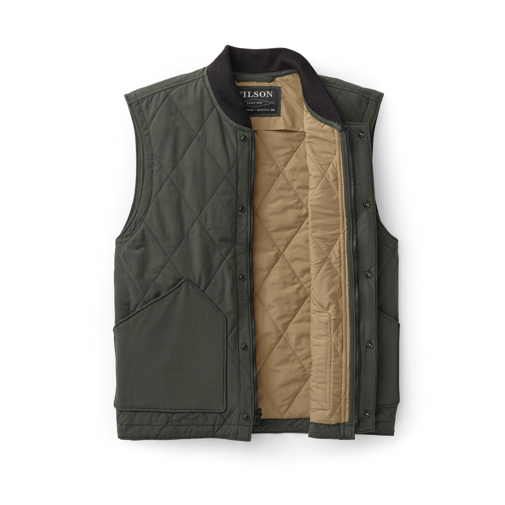 Alternate view of the Filson Quilted Pack Vest - Dark Otter Green