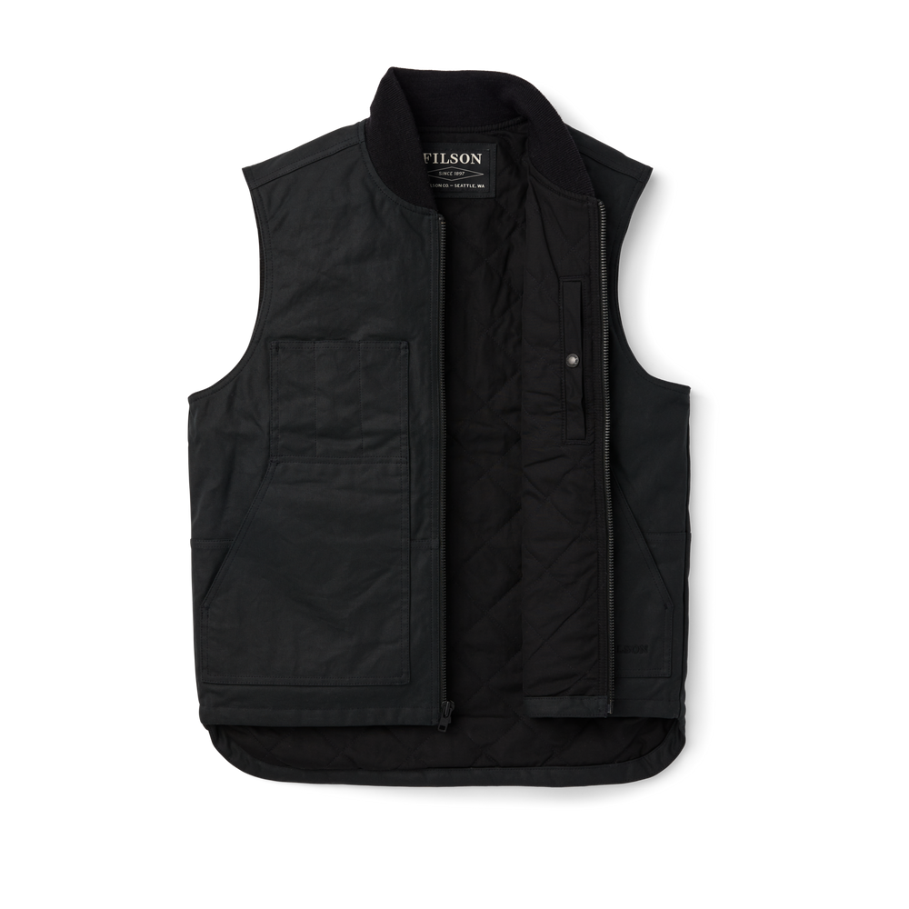 Alternate view of the Filson Tin Cloth Insulated Work Vest - Black