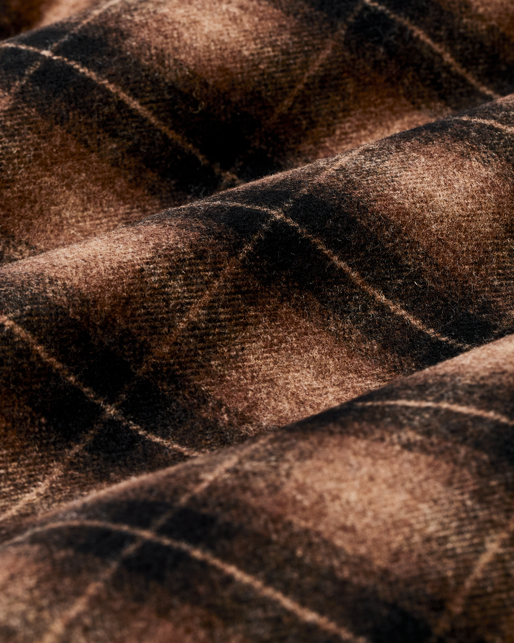 Women's Unconstructed Wool Blazer - Bronze Brown Plaid