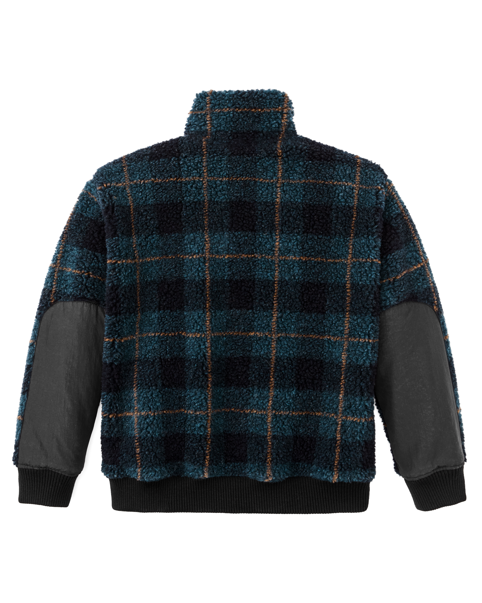 Women's Pile Fleece Popover - Blue / Black Plaid
