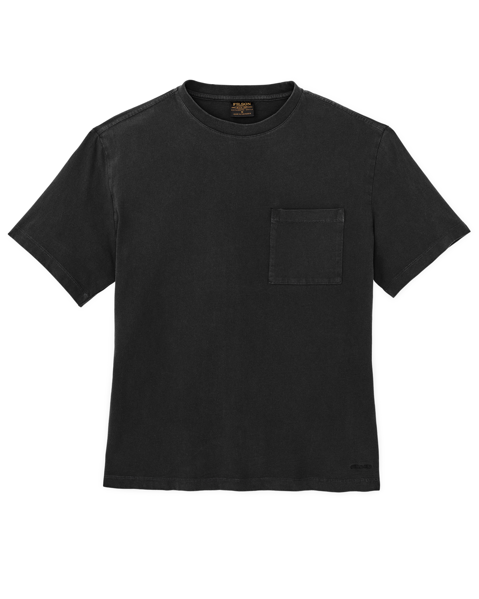 Front-facing image of the Filson Women's Short Sleeve Pocket Tee - Faded Black
