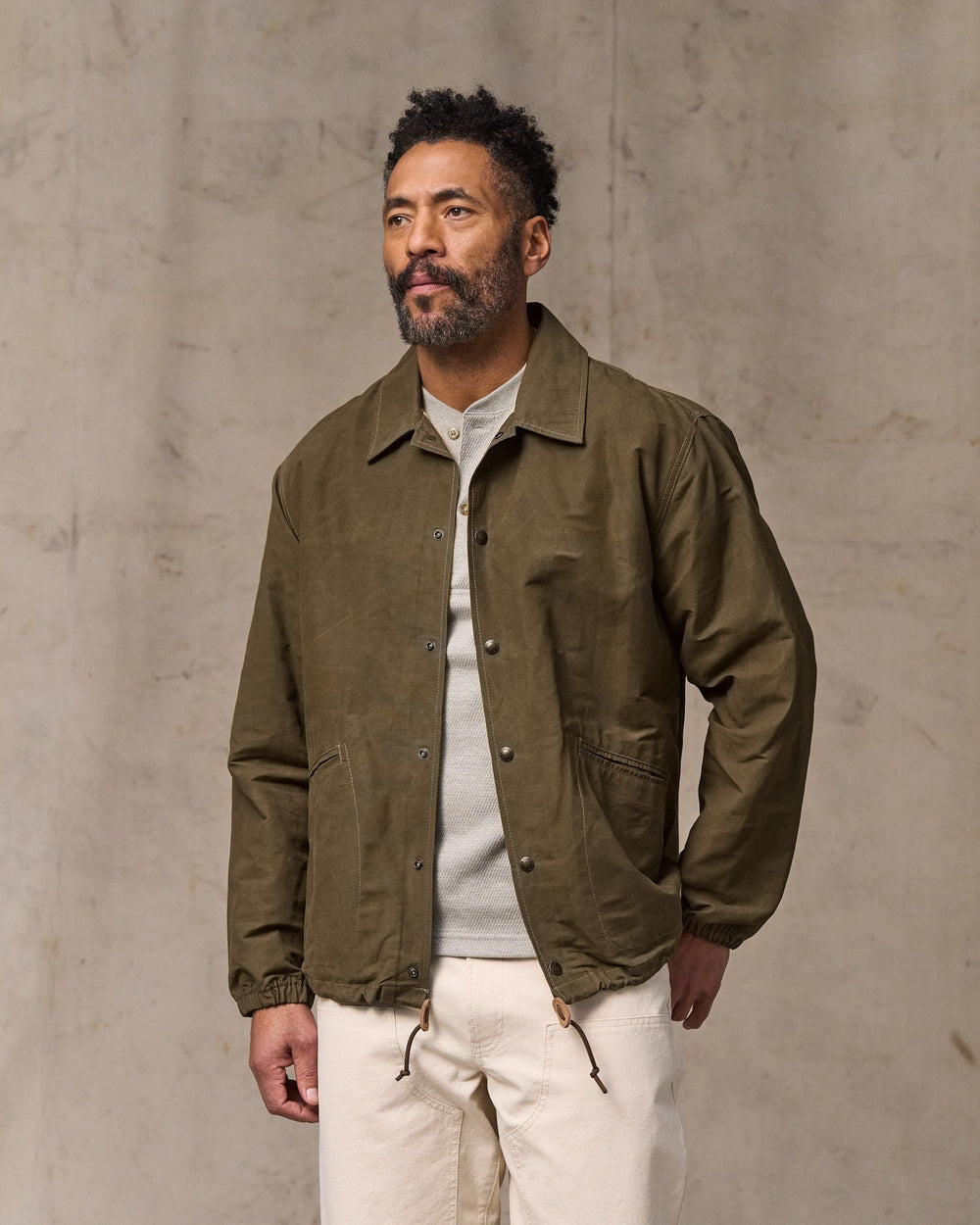 Dry Wax Windbreaker - Military Olive