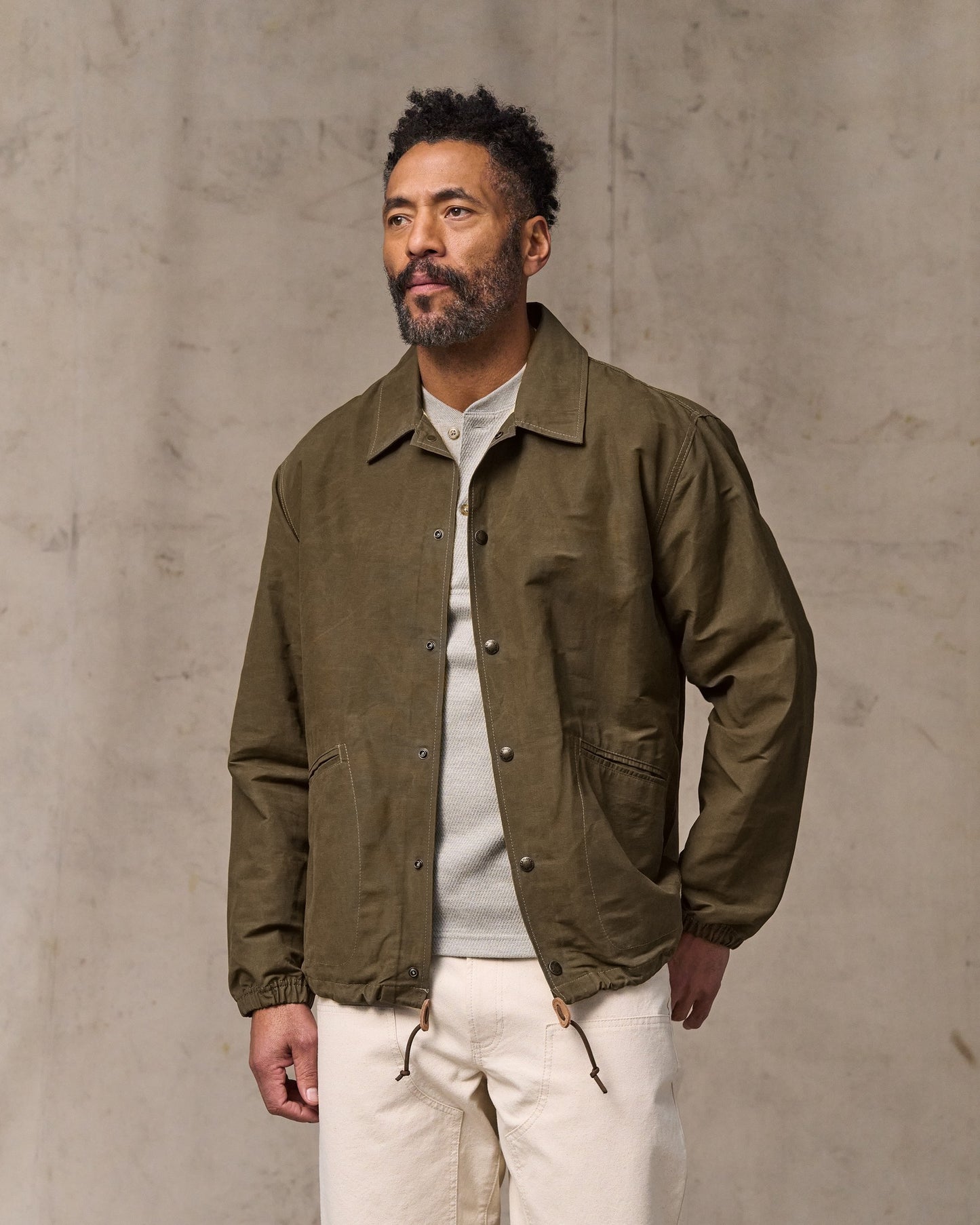 Dry Wax Windbreaker - Military Olive