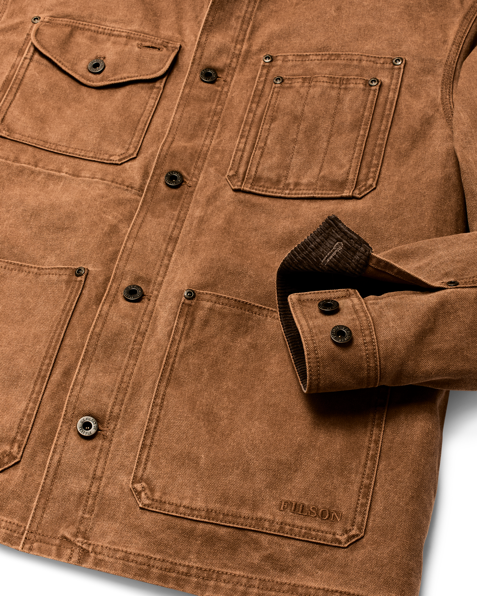 Alternate view of the Filson Rustic Canvas Barn Coat - Whiskey