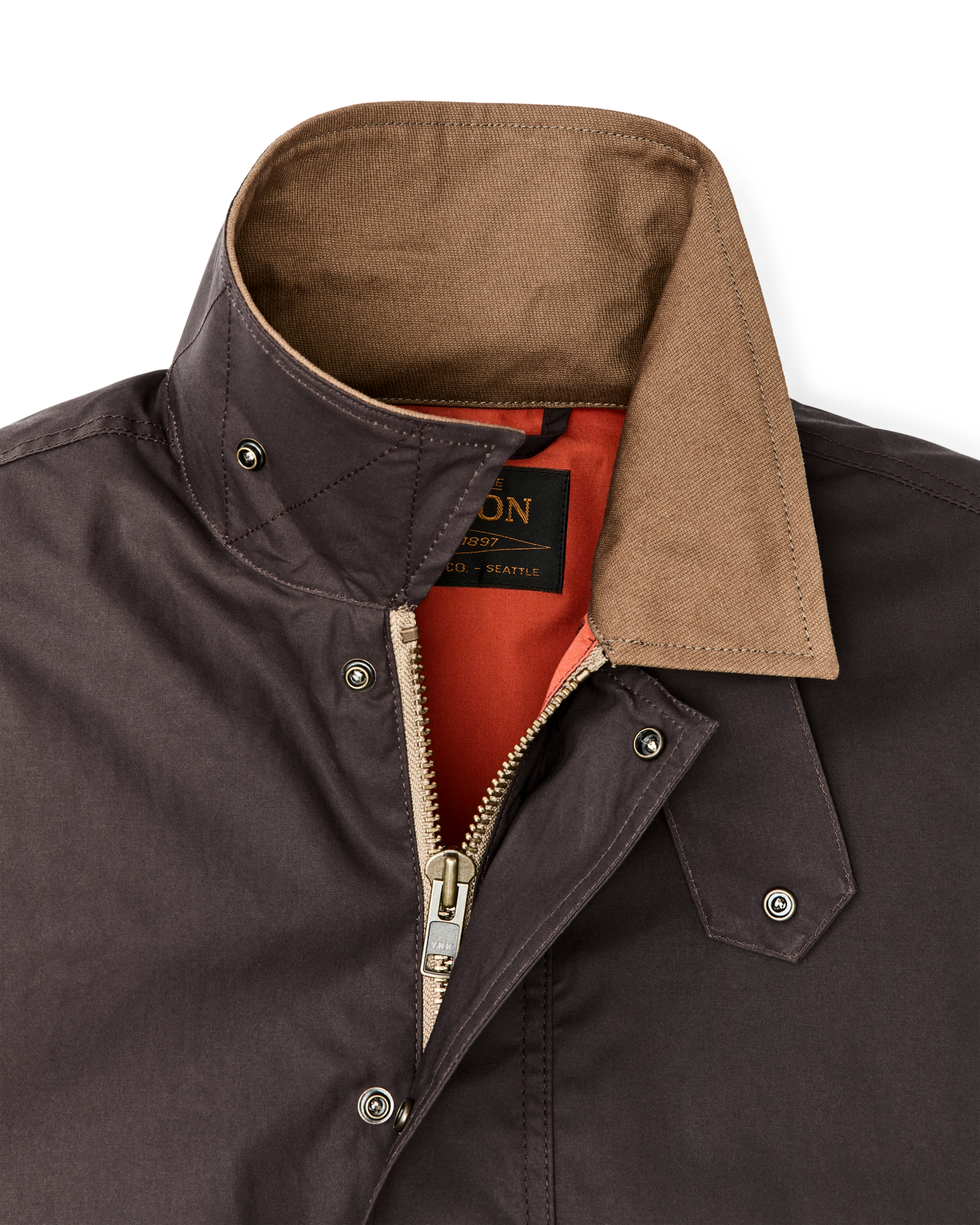 Alternate view of the Filson Dry Wax Short Field Jacket - Dark Brown