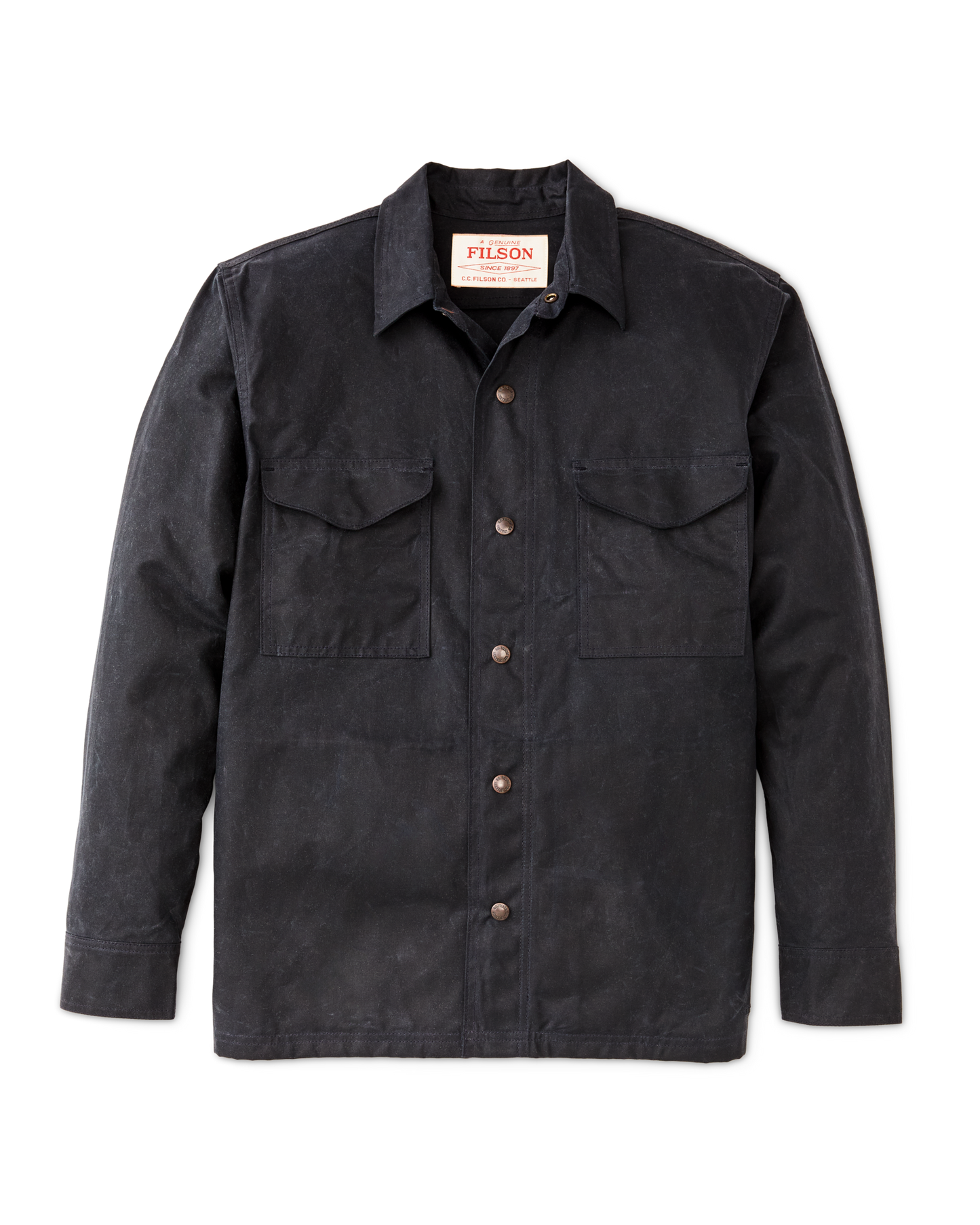 Front-facing image of the Filson Eagle Harbor Jac-shirt - Navy