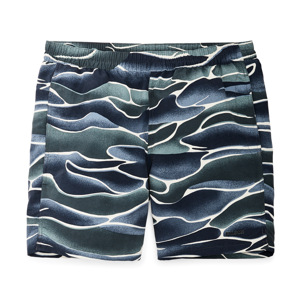 Front-facing image of the Filson Cooper Lake Trunks  - River Smoke