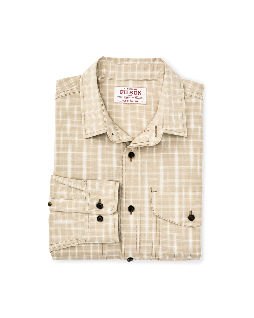 Alternate view of the Filson Twin Lakes Sport Shirt - Tan / Cream Plaid