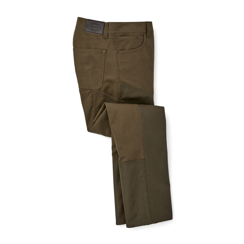 Front-facing image of the Filson Tin Cloth Upland Brush Pants - Marsh Olive