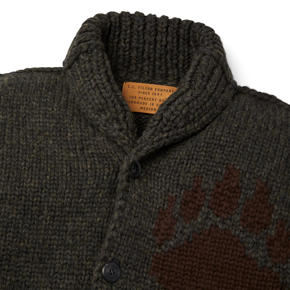 Alternate view of the Filson Handmade Sweater - Dark Green Heather