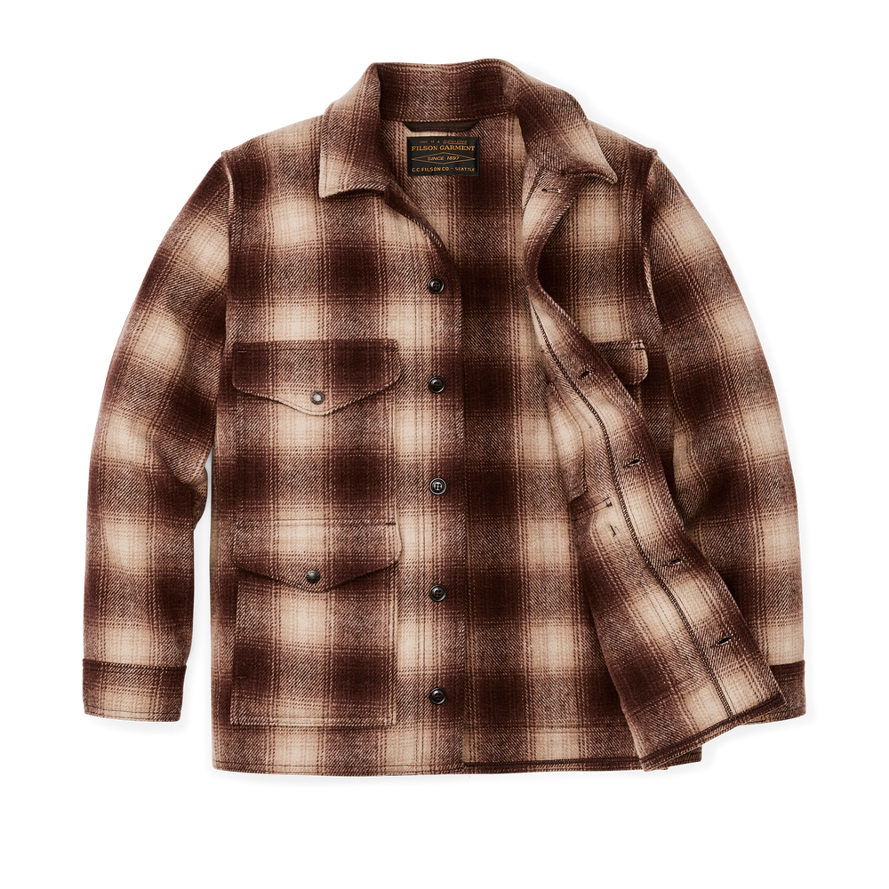 Alternate view of the Filson Mackinaw Wool Cruiser Jacket - Brown / Tan Ombre