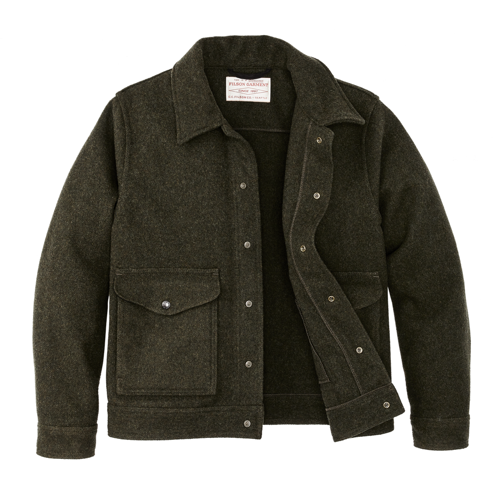 Alternate view of the Filson Mackinaw Wool Work Jacket - Forest Green