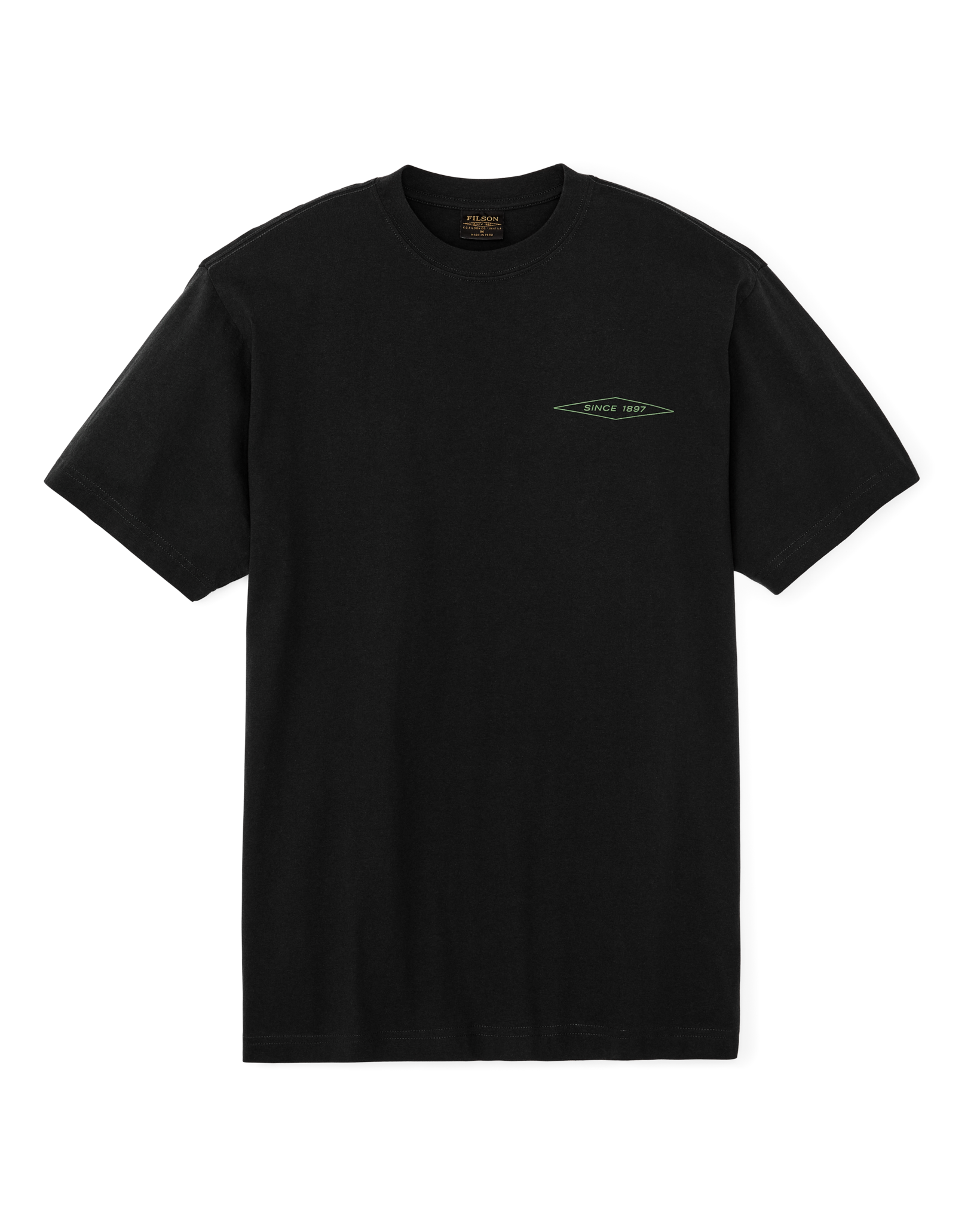 Front-facing image of the Filson Diamond Graphic T-shirt - Black