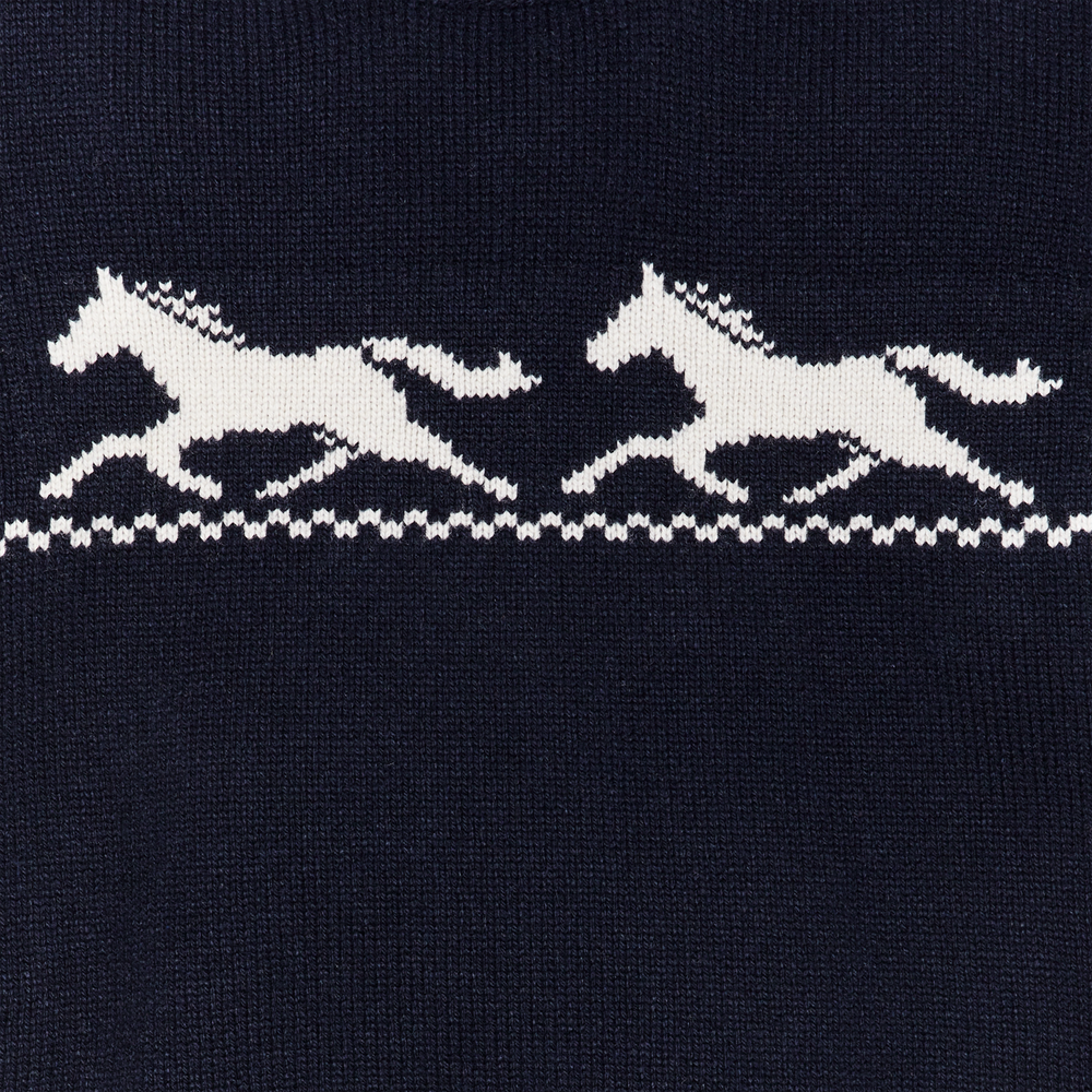 Alternate view of the Filson Women's Wool Crewneck Sweater - Navy / Horse