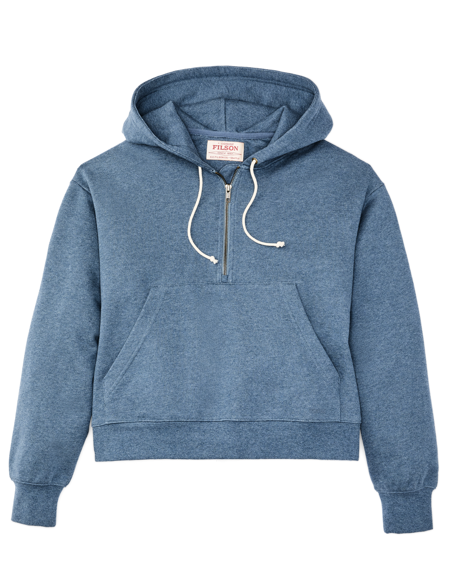 Women's French Terry Half-zip Hoodie - Light Blue