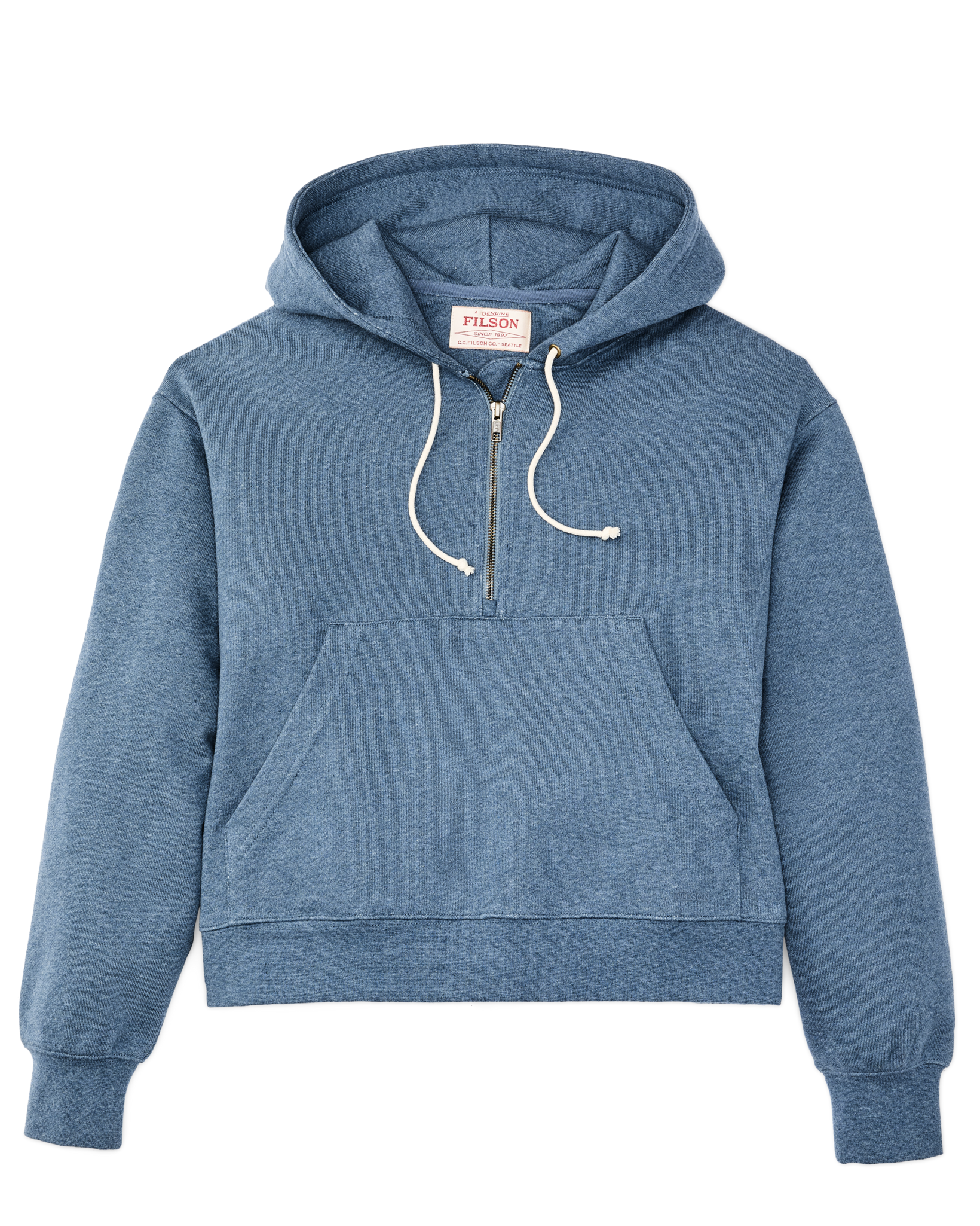 Women's French Terry Half-zip Hoodie - Light Blue