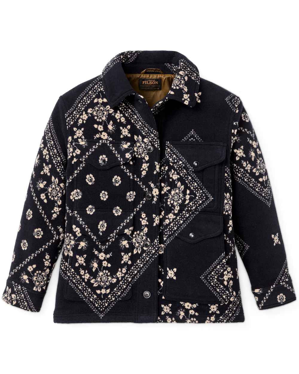 Women's Jacquard Wool Cruiser Jacket - Ink Navy