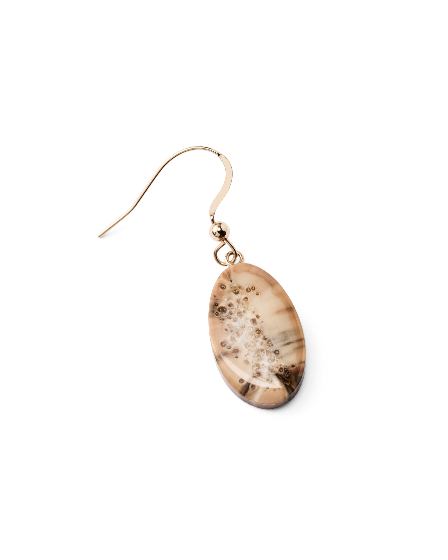 Ivory Jacks 14k Fossil Tusk Slice Earrings - 14kyg