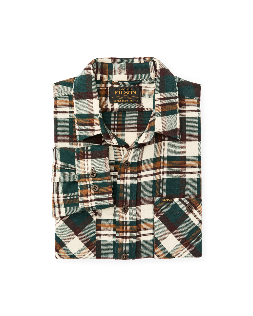 Rangeland Flannel Shirt - Green / Bronze Plaid