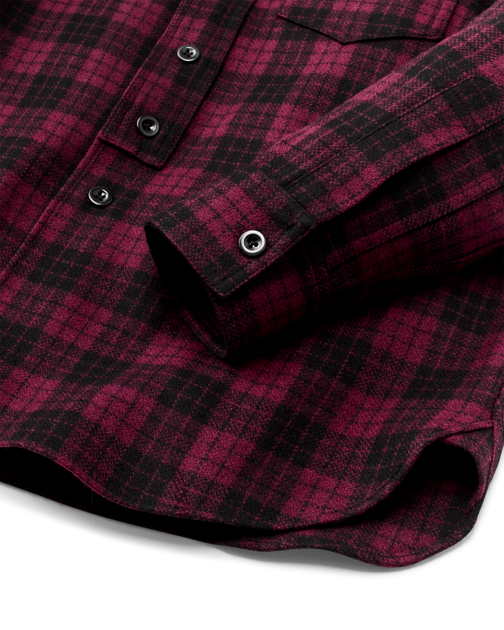 1922 Archive Wool Shirt - Deep Crimson / Black Plaid