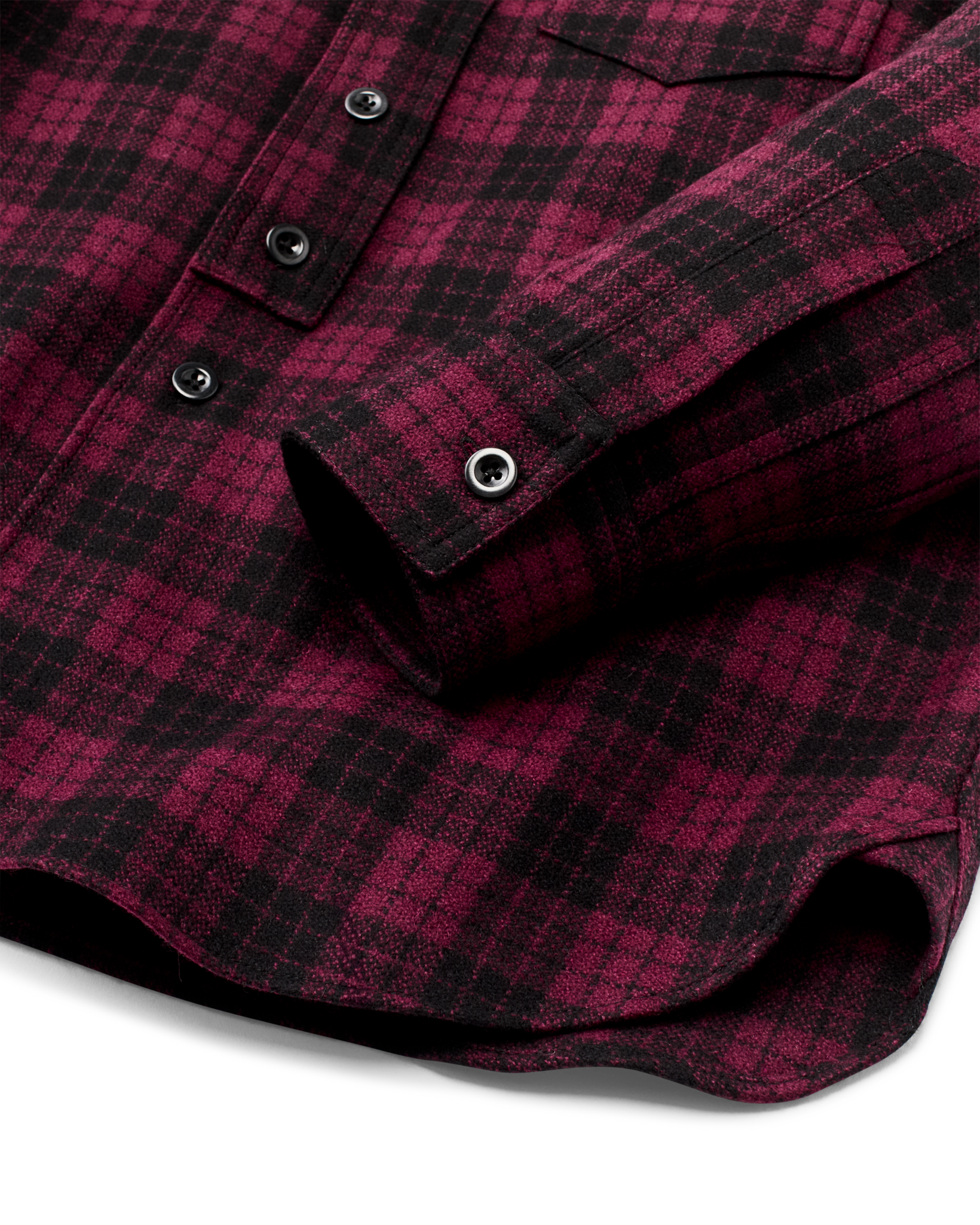 1922 Archive Wool Shirt - Deep Crimson / Black Plaid