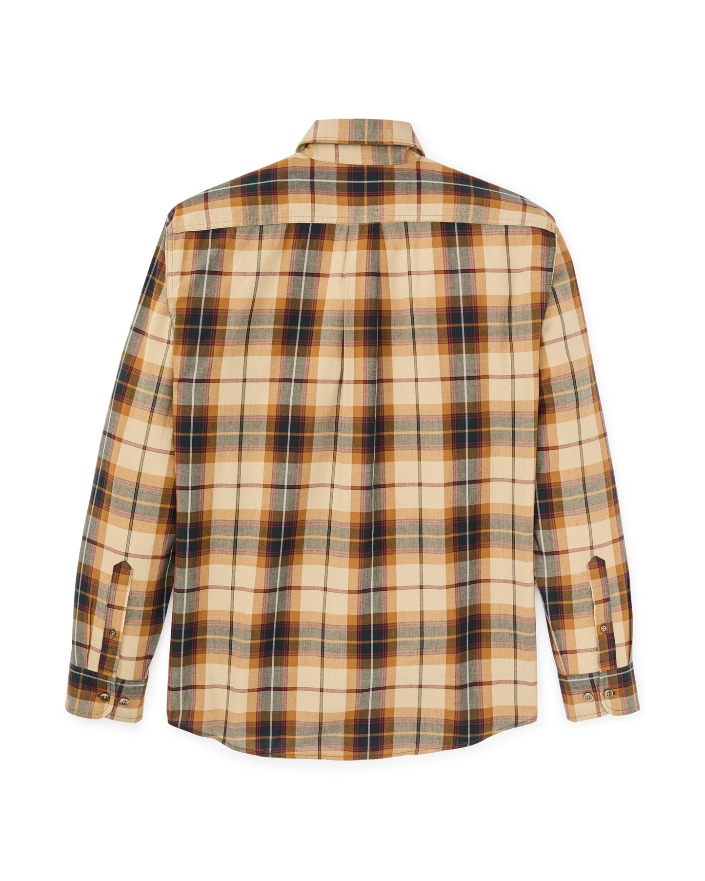 Madras Button-Down Shirt - Tan / Spruce Multicolor