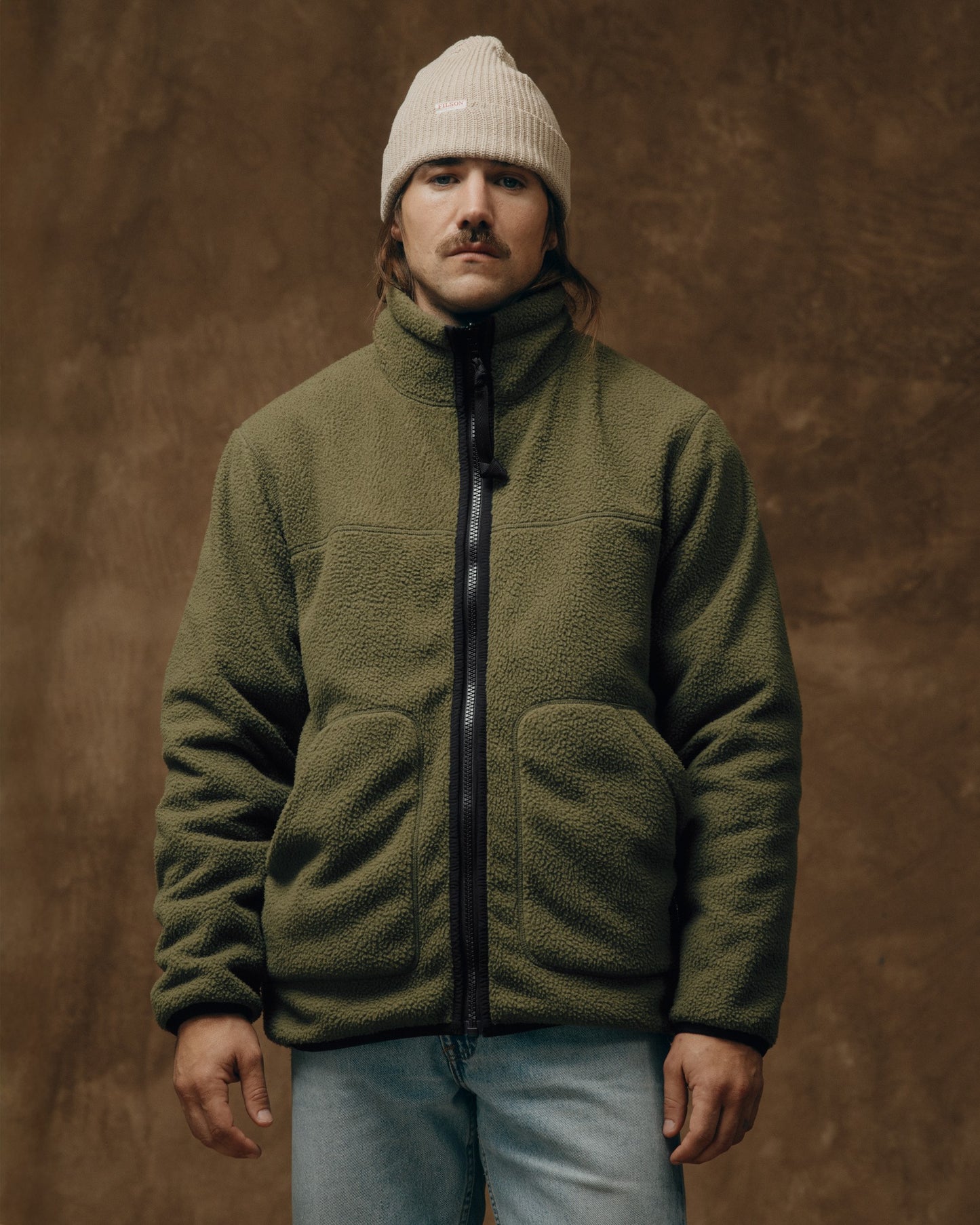Reversible Pile Fleece Jacket - Dark Olive Drab