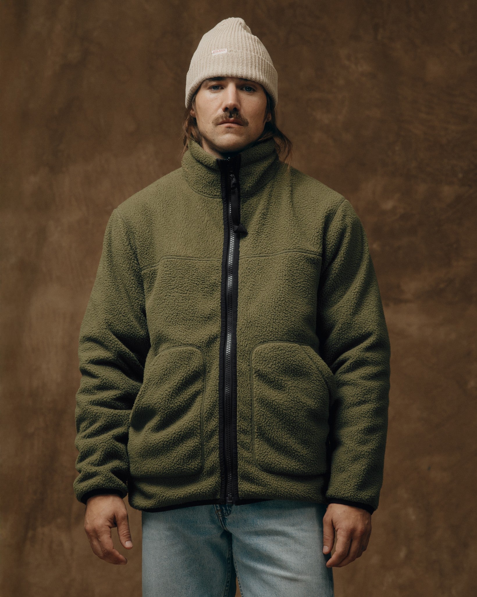 Reversible Pile Fleece Jacket - Dark Olive Drab