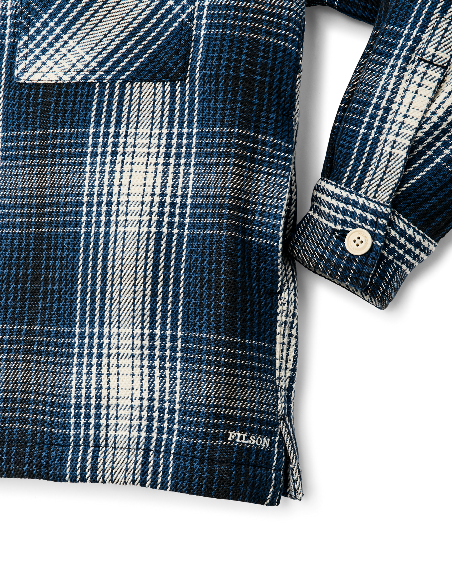 Alternate view of the Filson Women's Deer Island Jac-shirt - Cobalt / Natural Shadow Plaid