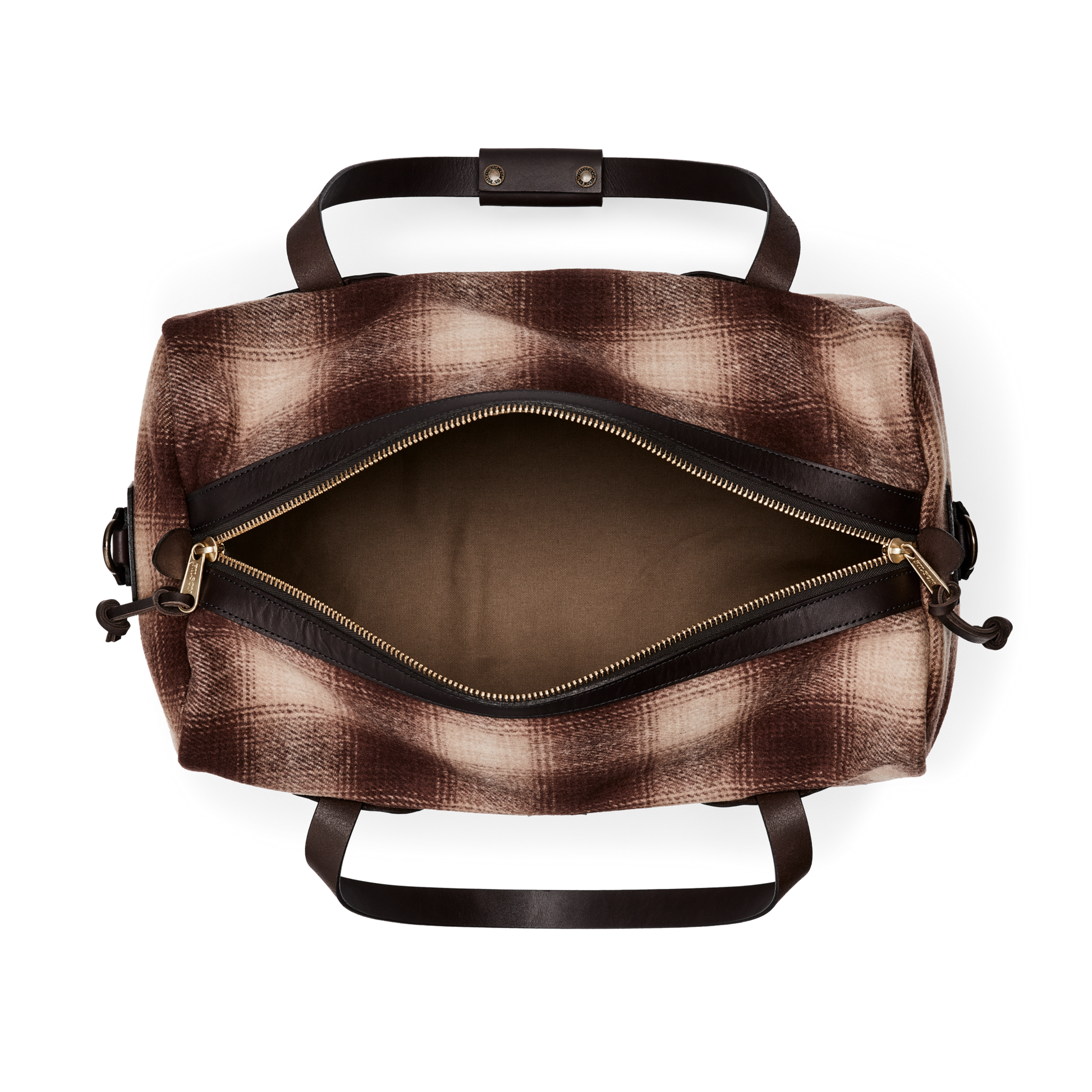 Alternate view of the Filson Medium Mackinaw Wool Duffle - Brown / Tan Ombre