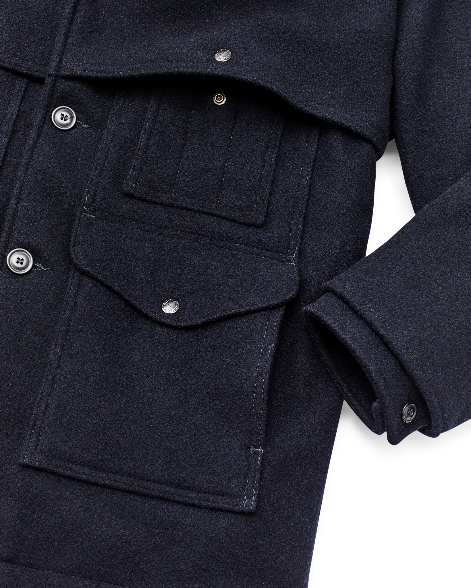 Lined Mackinaw Wool Packer Coat - Dark Navy