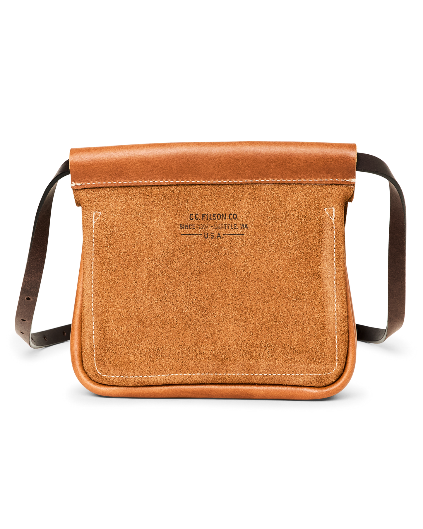 Suede Leather Convertible Field Bag - Saddle Brown