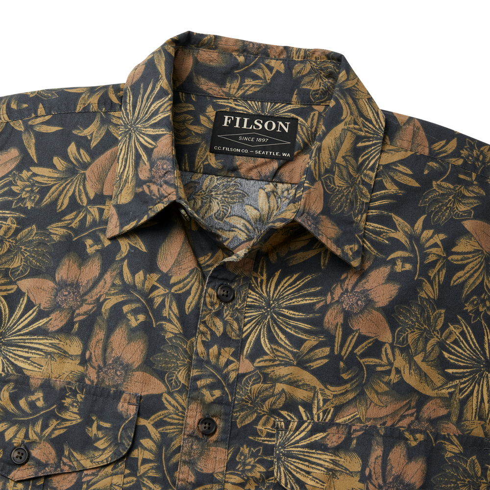 Alternate view of the Filson Filson's Washed Short Sleeve Feather Cloth Shirt - Palm
