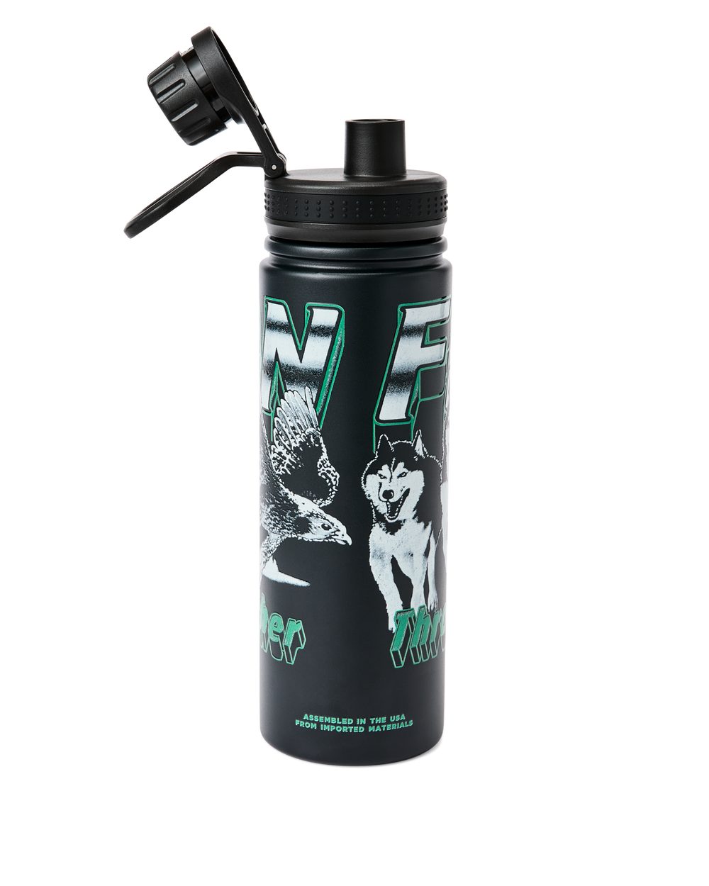 Huskies Graphic Insulated Water Bottle - Black