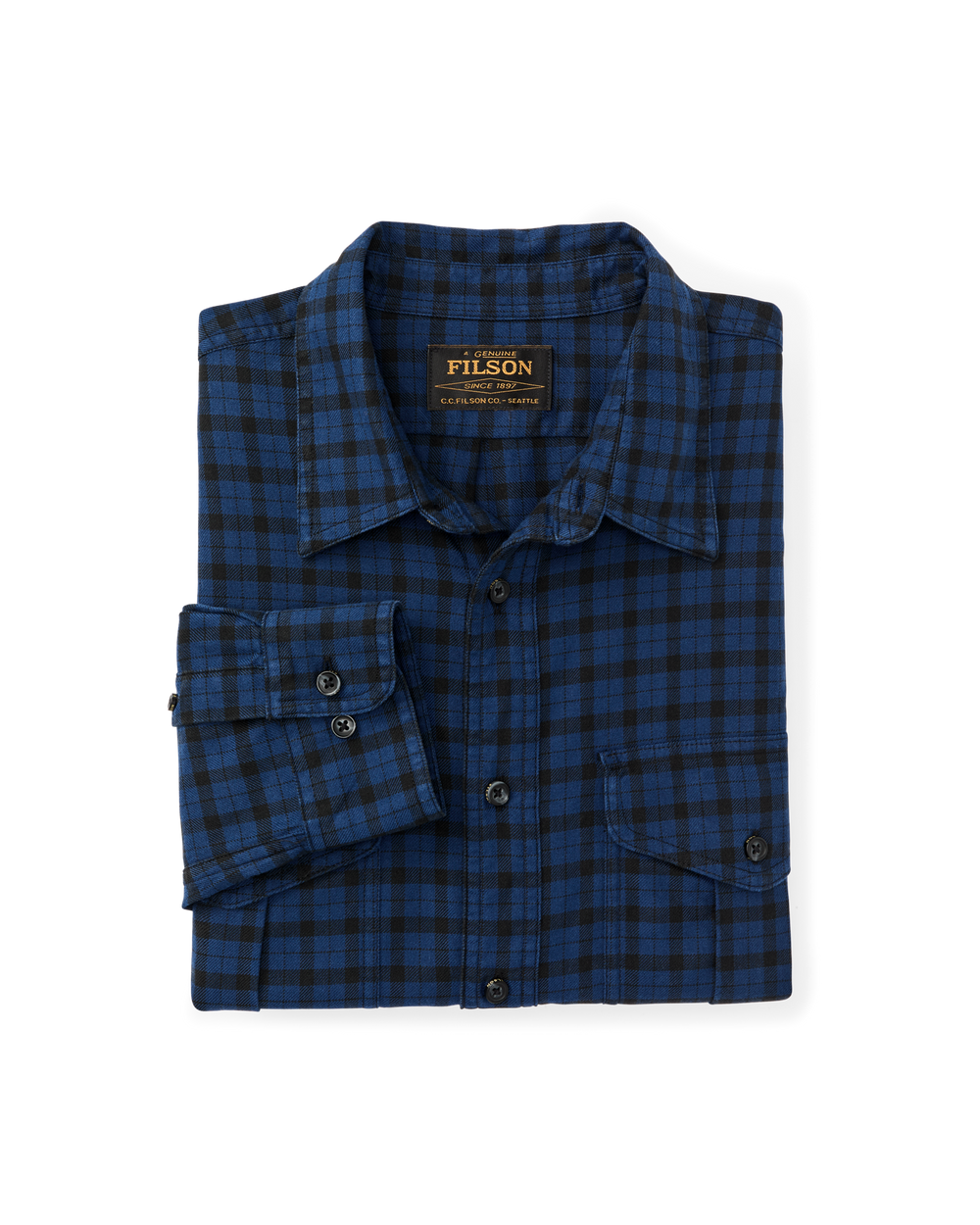 Lightweight Alaskan Guide Shirt - Deep Blue / Black Plaid