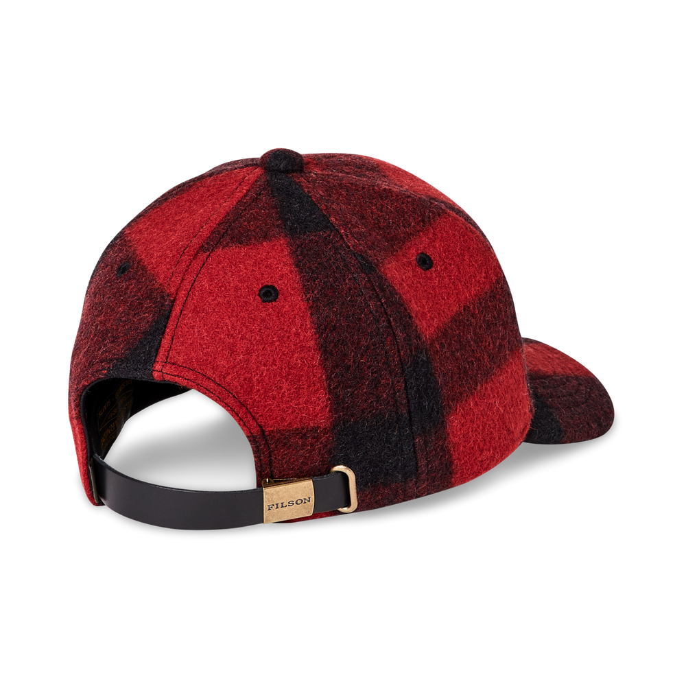 Alternate view of the Filson Wool Logger Cap - Red / Black Heritage Plaid