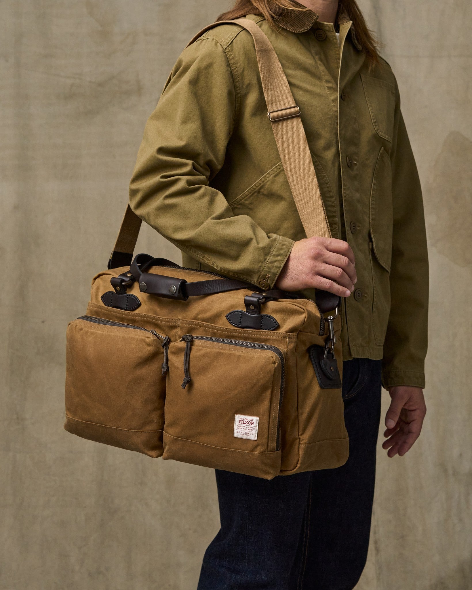48 Hour Tin Cloth Duffle Bag - Dark Tan | Filson