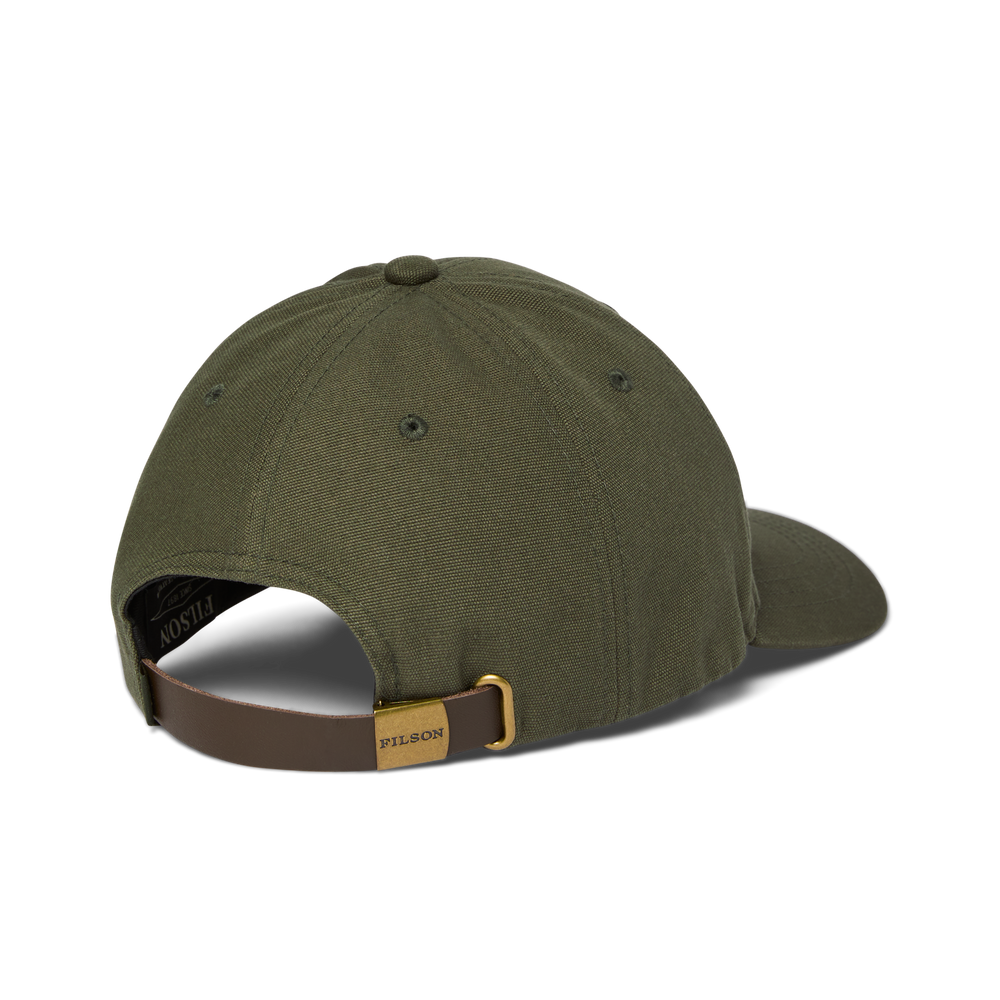 Alternate view of the Filson Logger Cap - Dark Olive / Scenic Patch