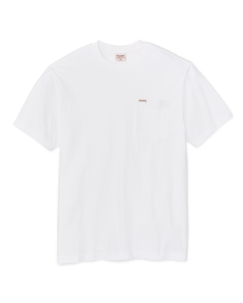 Front-facing image of the Filson Outfitter Pocket T-shirt - Bright White