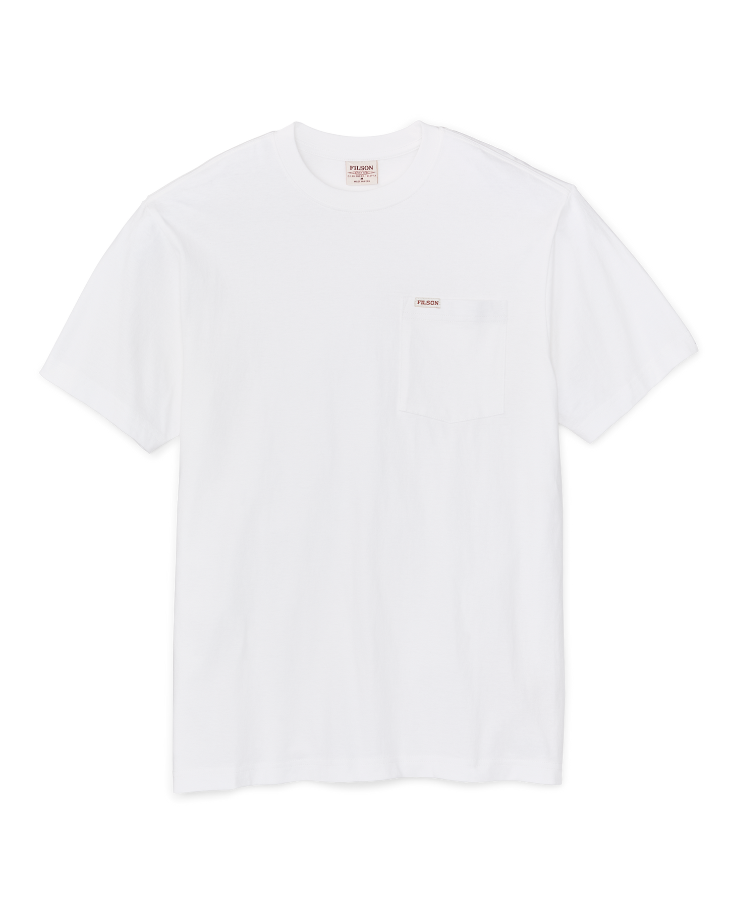 Front-facing image of the Filson Outfitter Pocket T-shirt - Bright White