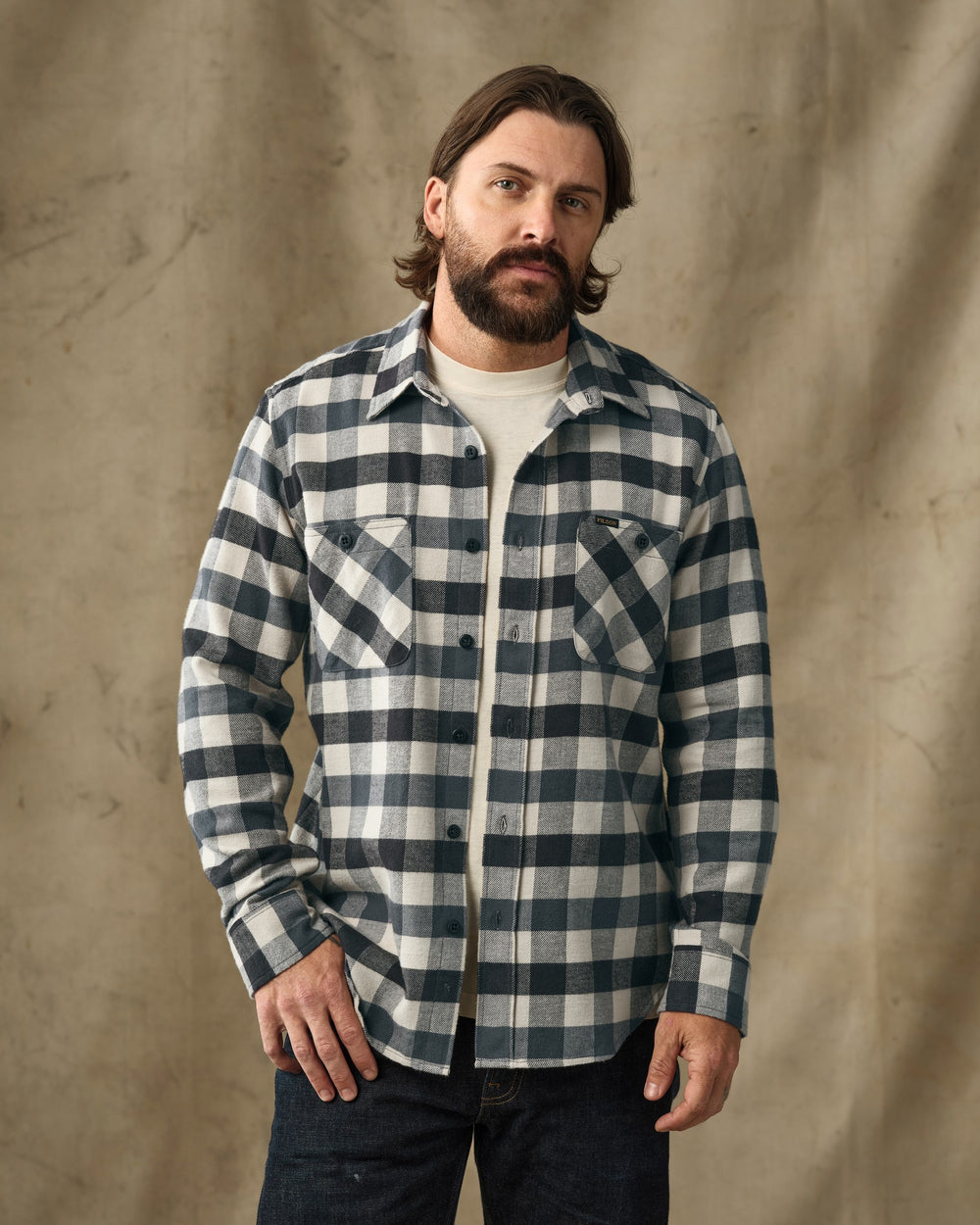 Rangeland Flannel Shirt - Charcoal / Steel Plaid